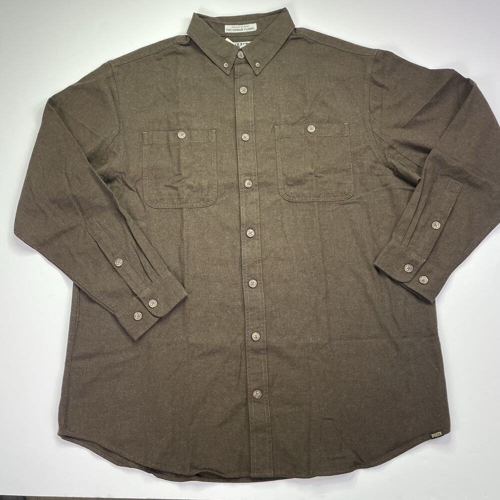 Duluth Trading Free Swinging Flannel XLT Men’s Brown Button Shirt NWT Brown